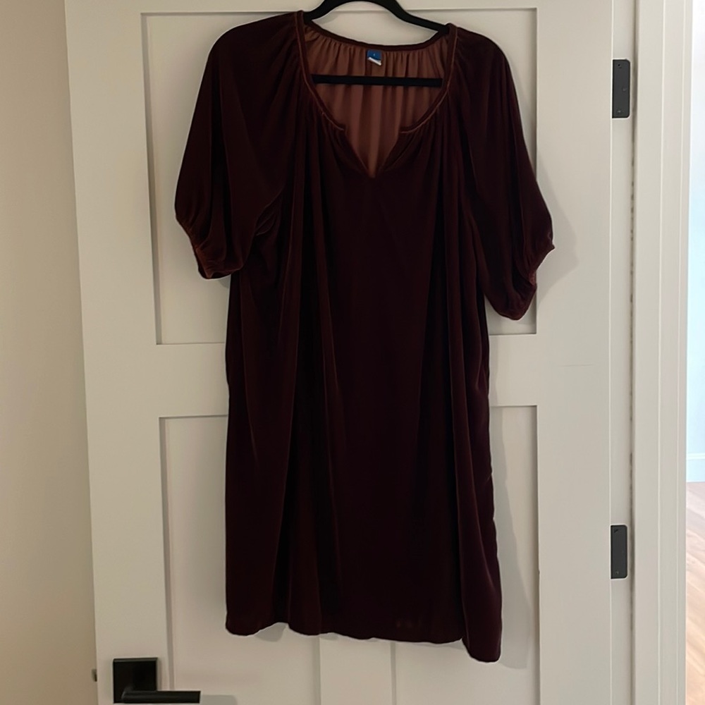 Maroon velvet dress